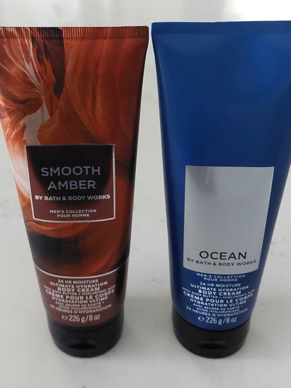 New Bath & Body Work Men's Full Size Body Cream Lot Smooth Amber & Ocean